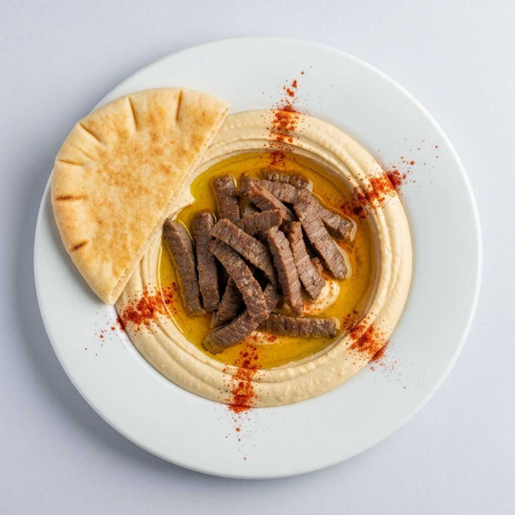 Hummus with Beef or Gyro